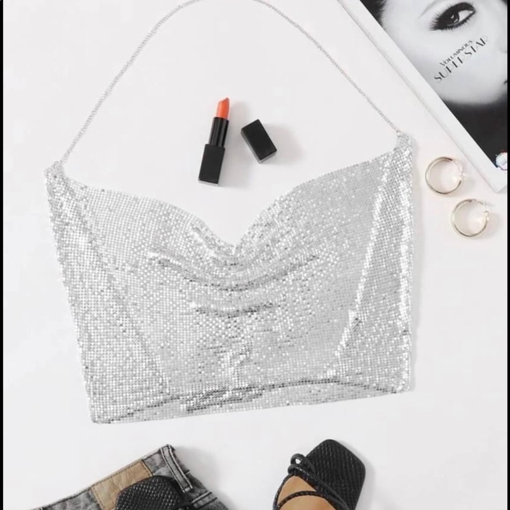 SHEIN plus size sequin halter top